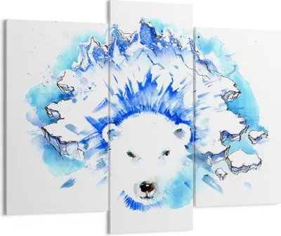 Produktbild von Bild auf Leinwand - Leinwandbild - Bär Eis Winter Arktis - 130x100cm - Wand Bild - Wanddeko - Leinwanddruck - Bilder - Kunstdruck - Wanddekoration - Leinwand bilder - Wandkunst - CB130x100-3021