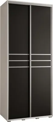 Produktbild von MEBLE KRYSPOL Davos 10 Schrank, zwei Türen - 235,2x110x45 cm - Weiß Schwarz Silber