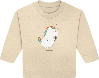 Produktbild von Mr. & Mrs. Panda Organic Baby Pullover Einhorn Sänger 12. - 18. Monat - Natural Raw - Geschenk, Bullover, Unicorn, Fest, Geburtstag, Party, Einhörner