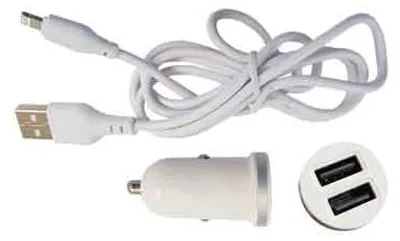 Obrázok produktu pre Autonabíjačka Xo Tz08 2X Usb 2,1 A Biela + Osvetlovací Kábel