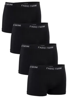 Produktbild von Fabio Farini - 4 Stück Herren Unterhosen - Männer Retroshorts aus weicher Microfaser im sportlichen Look mit Logoschriftzug