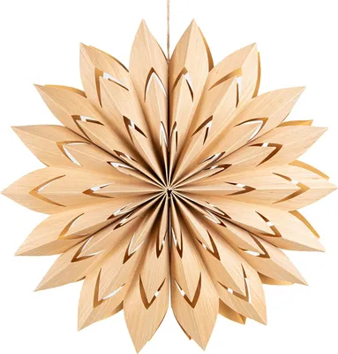 Produktbild von XXL Schneeflocke aus Papier Blume Weihnachtsstern Natur Ø 40 cm