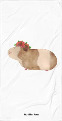 Produktbild von Mr. & Mrs. Panda Duschhandtuch Meerschweinchen Weisheit - Weiß - Geschenk, Wunder, Großes Badehandtuch, Wunderland, Strandlaken, Lustige Sprüche, Frotteehandtuch, Spruch