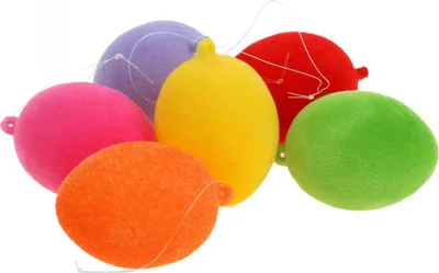 Produktbild von Deko-Eier beflockt bunt 4cm 18 St Ostern DIY Osterdekoration Farben, 18 Stück