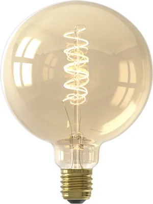 Obrázek produktu pro Calex LED žárovka E27, G125, spirálové vlákno, vintage gold, teplé bílé světlo 2100K, stmívatelná