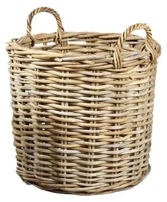 Imagen del producto de Cesta redonda de mimbre para plantas, tamaño XL, 55 cm