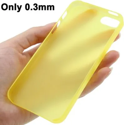 Produktbild von Schutzhülle Ultra Dünn 0,3mm für Handy Apple iPhone 5 & 5S Gelb Transparent