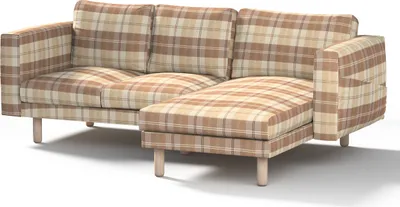Produktbild von Dekoria Bezug für Norsborg 3-Sitzer Sofa mit Recamiere, braun-beige, Norsborg Bezug für 3-Sitzer Sofa mit Recamiere