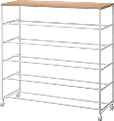 Produktbild von Yamazaki Schuhregal 91x87x26cm mit Rollen "Tower" für 20 Paar Schuhe weiß
