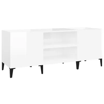 Produktbild von vidaXL Plattenschrank Hochglanz-Weiß 121x38x48 cm Holzwerkstoff