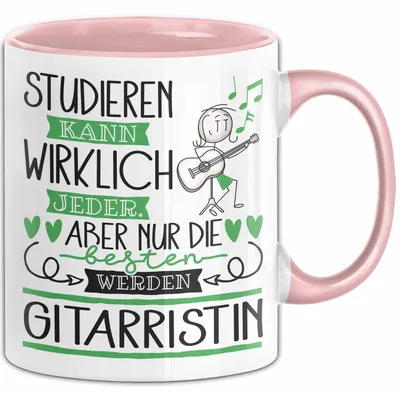 Produktbild von Gitarristin Tasse Lustiges Geschenk Studieren Kann Wirklich Jeder Nur Die Besten Werden Gitarristin (Rosa)