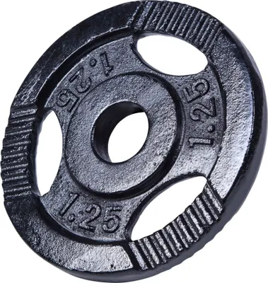 Produktbild von GORILLA SPORTS® Hantelscheiben - 1,25kg Gewichte, Tri-grip, 30mm, Gusseisen, Schwarz - Gewichtsscheiben, Hanteln Set