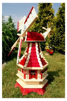 Produktbild von Große Windmühle mit Solarbeleuchtung, kugelgelagerte Windmühle 1,0 m