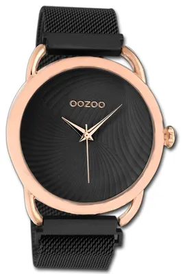 Immagine prodotto di Oozoo Damenuhr, orologio da polso da donna, cinturino in metallo nero, movimento al quarzo, display analogico, modello D3UOC10699