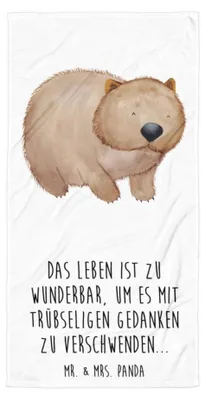 Produktbild von Mr. & Mrs. Panda Handtuch Wombat - Weiß - Geschenk, Großes, Australien, Frotteehandtuch, Strandtuch, Duschtuch, Spruch, Lustige Sprüche, Duschhandtuch, Motivation