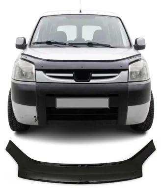 Image de Deflecteurs d'air capot de voiture pour Peugeot Partner 1996-2008 Acrylique Noir, Image générée par une IA