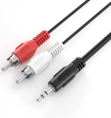 Produktbild von 5m Cinch zu 3,5mm Klinke AUX Audio-Kabel | 2x Cinch RCA Stecker auf Klinke