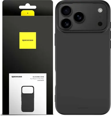 Zdjęcie produktu dla Silikonowe etui SPACECASE Silicone Case do iPhone 17 Pro Max Czarny