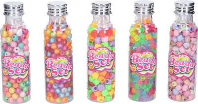 Produktbild von Buntes Perlen Bastelset in Flasche für Armbänder und Halsketten ab 3 Jahren