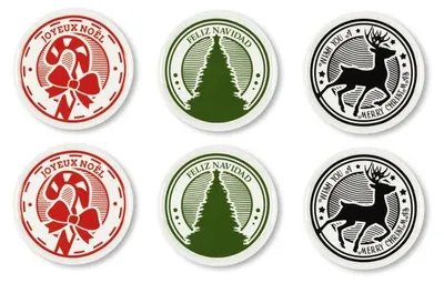 Imagen del producto de Juego de 6 platos Excelsa Borden, diseño navideño, porcelana