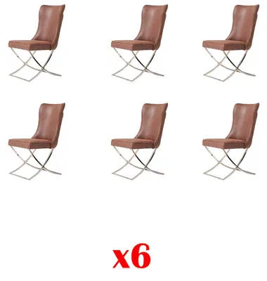 Obrázok produktu pre Stolička 6x jedáleň Klubové stoličky Kreslo Drevo Lounge Design Nábytok Čalúnené kreslo
