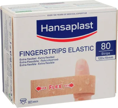 A box of Hansaplast Elastic Fingerstrips.