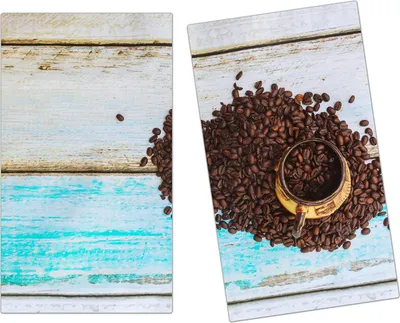 Produktbild von Spritzschutz Herdabdeckplatte Schneidebrett aus Glas Geröstete Kaffeebohnen  2-Teilig (60x52cm)