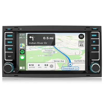 Image de Autoradio GPS avec écran 7 pouces, compatible CarPlay, 2 Go de RAM et 64 Go de stockage, pour Volkswagen Multivan Transporter T5 (2008-2015), système Android 14, RDS,au volant (SWC), DAB+, Android Auto, Wi-Fi