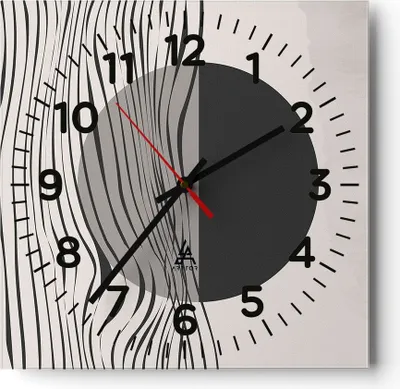 Produktbild von Wanduhr - Quadrat - Glasuhr - Figuren Formen Geometrie - 40x40cm - Schleichendes Uhrwerk - Lautlos - zum Aufhängen bereit - Dekoration Modern - Wanddekoration aus Glas - C4AC40x40-4964