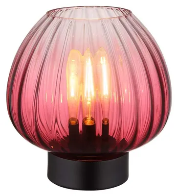 Produktbild von Tischleuchte, Schalter, Glas rot, schwarz, H 23,5 cm