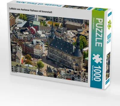 Produktbild von CALVENDO Puzzle Luftbild vom Aachener Rathaus mit Innenstadt | 1000 Teile Lege-Größe 64x48cm Foto-Puzzle für glückliche Stunden