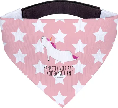Produktbild von Mr. & Mrs. Panda Halstuch Für Hunde Einhorn Yoga - Rot Pastell - Geschenk, Schal Hund, Namaste, Tuch, Sport, Unicorn, Hundehalstuch, Yogamatte, Achtsamkeit