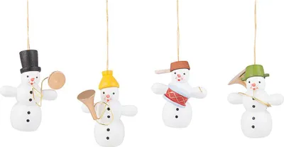 Productafbeelding van Kerstornament sneeuwpop-kwartet (6 cm) van Zenker Volkskunst