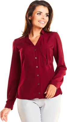 Productafbeelding van Infinite You Damesformele blouse, model Belades M176, bordeauxrood, maat XL