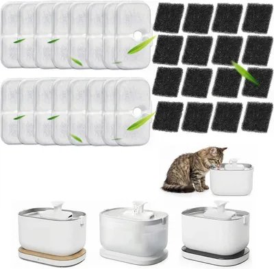 Produktbild von 16+16 Stück Katzenbrunnen Filter Dockstream Trinkbrunnen