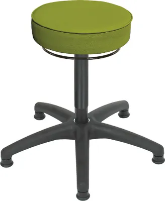 Produktbild von Drehhocker Indianapolis | Sitzhöhe 48-67cm | Ø 63cm | Tragfähigkeit 110kg | Kunstleder-Sitz | Kunststoff-Fußkreuz mit Gleiter | Limone