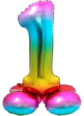Produktbild von Stehender Folienballon Zahlen 28"/72cm | Rainbow Zahl: 1