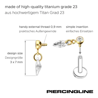 Produktbild von Titan Schraubaufsatz mit Außengewinde KRISTALLOVAL