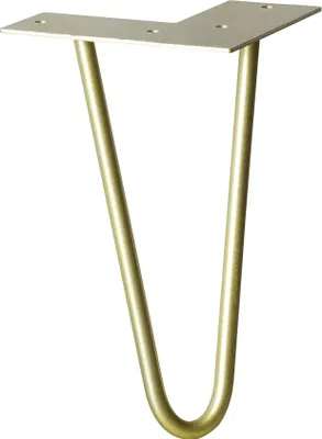 Produktbild von WAGNER Möbelbein HAIRPIN LEG Retro - 12 x 12 x 20 cm, Stahl, gold matt, Bein schräg & Anschraubplatte - 12822501