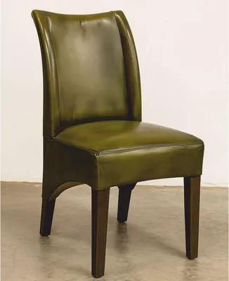 Produktbild von Casa Padrino Luxus Leder Esszimmer Stuhl Vintage Grün / Dunkelbraun H. 104 cm
