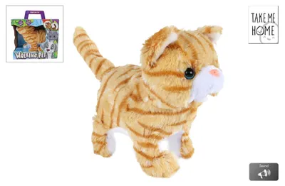 Zdjęcie produktu dla Take Me Home – pluszowy kot, kotek do zabawy, 21 cm, miauczący