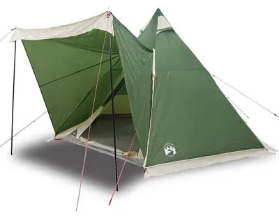 Image de vidaXL Tipi-Tente familiale 6 personnes Vert Etanche