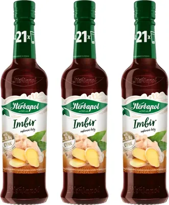 Immagine prodotto di Herbapol Sciroppo allo zenzero 3x 420 ml - Sciroppo per bevande a base di acqua e tè con vitamina C