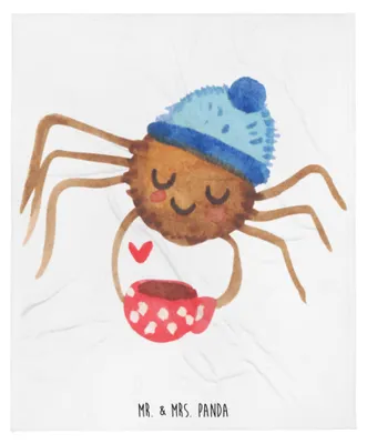 Produktbild von Mr. & Mrs. Panda Decke Spinne Agathe Kaffee - Weiß - Geschenk, Lebensweisheiten, Morgen, Sofaüberwurf, Kuscheldecke, Morgenmuffel, Bettdecke, Weiser Spruch, Sofadecke