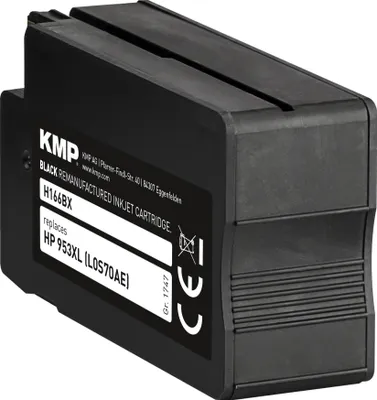 Produktbild von KMP Tintenpatrone passend für HP 953XL Black L0S70AE mit neuem KMP Hybrid-Chip