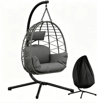 Imagen del producto de Silla colgante con estructura, color gris