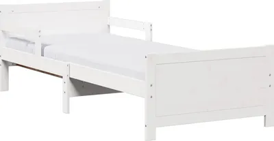 Zdjęcie produktu dla Łóżko Drewniane 80x200 Białe z Materacem Jednoosobowe do Sypialni