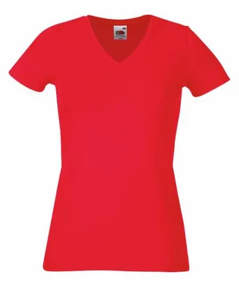 Zdjęcie produktu dla Koszulka damska, długi rękaw - FOL V NECK T/W - red - rozmiar M