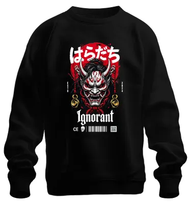 Obrázok produktu pre Mikina s kapucňou s motívom japonského démona Hannya, štýl Y2K, s motívmi samurajov, čierna, veľkosť M