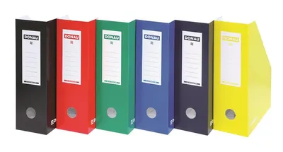 Obrázek produktu pro DONAU Stojan na časopisy, modrý, karton, 100 mm, 7648101-10FSC